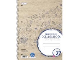 Bloco de Notas Universitário LANDRÉ Reciclado Din A4 Quadrado 80 Folhas