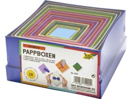 Caixas de Presente FOLIA Quadradas 12 Peças Tamanhos/Cores Variados