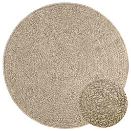 vidaXL Tapete ZIZUR Beige Ø 120 cm aspeto de juta interior e exterior