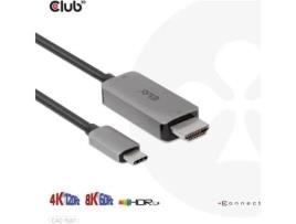 Club3D CLUB 3D Cabo Adaptador Usb-C Masculino para Hdmi Masculino 3,0M Ativo Suporte para 4K 120 Hz Suporte para 8K