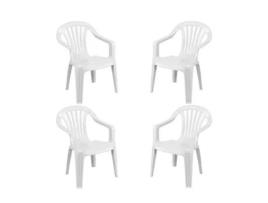 Cadeiras de jardim para exterior 4 cadeiras empilháveis brancas