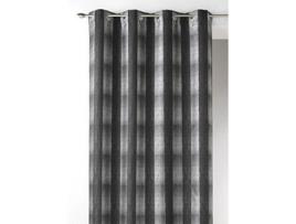 HOME MAISON 09349-8-Al Cortinas Jacquard com Ilhós Redondos Cinza/Prata 140 X 260 Cm