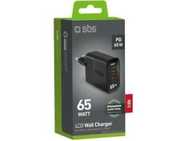 Carregador SBS com LCD - 65W (Preto)