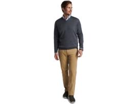 Sweater Gola V Crista De Outono Merino Com Decote Em V Cinzento M Mulher PETER MILLAR