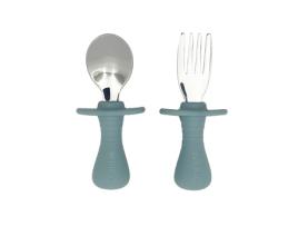 Talheres para crianças - BLW ESSENTIALS - Talheres de aço inoxidável e alças fáceis de segurar