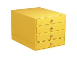 Caixa de Arrumação com 4 Gavetas em Pele Sintética Italiana RHODIA RHODIA