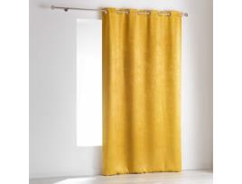 Cortina Blackout “Skin” Efeito Veludo Amarela 140 X 240 Cm HOMEA