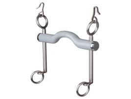 Mordedura de Adestramento Dura Longa Curb Tongue Port Snaffle Prateado 130 Mmberis