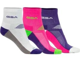 Pack 3 Pares Meias para Mulher GSA Hydro+ 640 Performance Quarto 3 Pares Multicor para Corrida (EU 36-40)