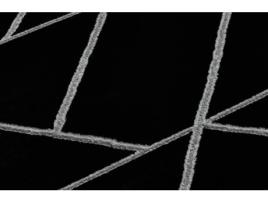 Passadeira DYWANY LUSZCZOW Emerald Exclusivo Glamour Geométrico Poliéster Preto (70x520cm)