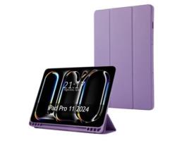 Capa TUMUNDOSMARTPHONE Flip Inteligente para Apple Ipad Pro 2024 11 M4 Roxa