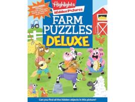 Livro Farm Puzzles Deluxe de Highlights (Inglês)