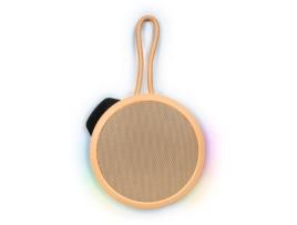 Alto-Falante Bluetooth Redondo com Alça e Efeitos de Luz 15W Laranja Pastel BIGBEN PARTY