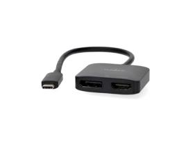 Usb-C Adapter Usb 3.2 Gen 1 Usb-C Male Displayport Female / Hdmi Output 8K@30Hz 0.20 M Round Nickel Plated Black Box NEDIS