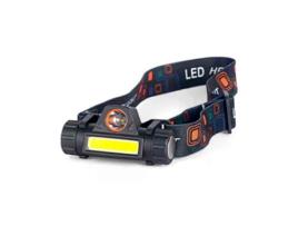 Lanterna De Cabeça Led Xpe T6 Led Cob Zoom Recarregável Foco À Prova D'Água EMCEURO