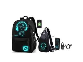 Mochilas Escolares de Animação para Rapazes e Raparigas Mochilas Escolares Iluminadas para Crianças