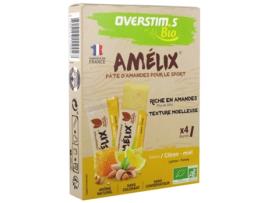Amélix Pasta de Amêndoa Biológica 4 Barras Sabor: Mel Limão OVERSTIMS