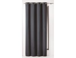 Cortina com Ilhó 240Cm 100% Algodão Panama Uni Preto DOUCEUR D'INTERIEUR