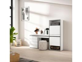Sapateira 187X145X35 Cm para Quarto Dormitório Cómoda Toucador Branco SKRAUT HOME