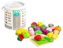 Frutas de Madeira para Cortar 20 Peças ECOTOYS