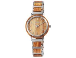 Relógio RAPTOR Mulher com Bracelete em Madeira e Aço Inoxidável