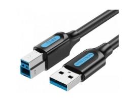 Cabo USB 3.0 VENTION Coobd/ USB Tipo-B Macho USB Macho/ 5Gbps/ 50Cm/ Preto