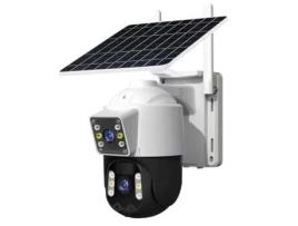 EMEBAY Câmera Wi Fi Externa Sem Fio com Painel Solar Câmera de Monitoramento Externo com Bateria Lente 6Mp/2/360 Rotação/Detecção Humana/Visão Not