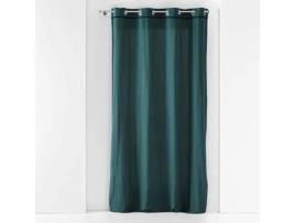 Cortina de Algodão Lavado Liso Petróleo 135 X 240 Cm DOUCEUR D'INTERIEUR
