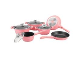 Conjunto de Frigideira e Caçarola 6 Panelas Rosa ROYALTY LINE
