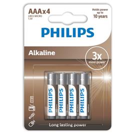 PHILIPS ALKALINE PILA AAA LR03 BLISTER*4