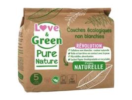Pure Nature Fralda Ecológica Fralda 33 Tamanho 5 Junior 11 a 25 kg LOVE & GREEN