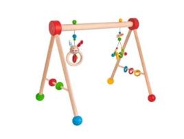 EICHHORN Arco de Ginástica para Bebé com Cabeça de Coelho em Madeira e Argolas de Silicone Multicor