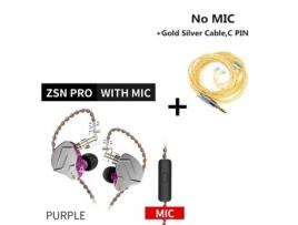 Auscultadores Kz Zsn Pro 1Ba + 1Dd Tecnologia Híbrida Hifi Metal In Ear Auscultadores Bass Earbud Esporte Noise Cancelling Headset Zs10 Pro Zsx