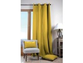 Cortina Lisa em Cores Mostarda Cintilante 135 X 240 Cm HOME MAISON