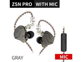 Kz Zsn Pro Auscultadores com Fio 1Dd + 1Ba Tecnologia Híbrida em Auscultadores Hifi Bass Metal Earplugs Movimento Redução de Ruído Headset