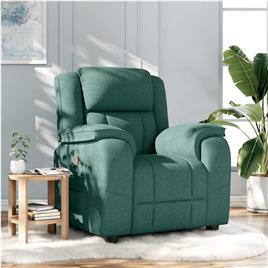 vidaXL Poltrona reclinável tecido verde-escuro