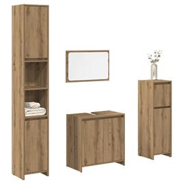 vidaXL 4 pcs móveis de casa de banho deriv. madeira carvalho artisiano