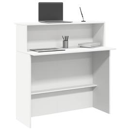 vidaXL Balcão de recepção 100x50x103,5 cm derivados de madeira branco