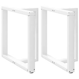 vidaXL Pernas p/ mesa jantar 2 pcs forma T 70x35x(72-73) cm aço branco