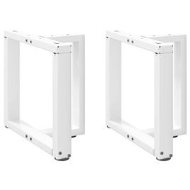 vidaXL Pernas mesa centro 2 pcs forma de T 50x25x(42-43) cm aço branco