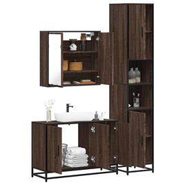 vidaXL 4 pcs conj. móveis WC derivados madeira cor carvalho castanho