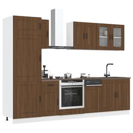 vidaXL 8 peças armário de cozinha conjunto Kalmar carvalho castanho