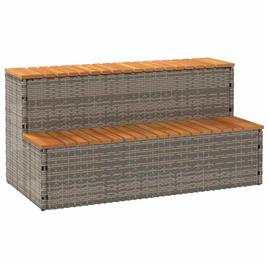 vidaXL Degrau p/ hidromassagem 100x50x50,5 cm PE e acácia maciça cinza