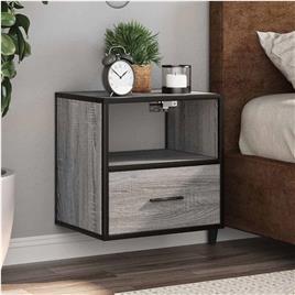 vidaXL Mesa de cabeceira de parede 40x31x39,5 cm cinzento sonoma