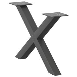 vidaXL Pernas mesa centro 2 pcs forma de X 50x(30-31) cm aço antracite