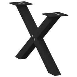 vidaXL Pernas mesa centro 2 pcs em forma de X 50x(30-31) cm aço preto