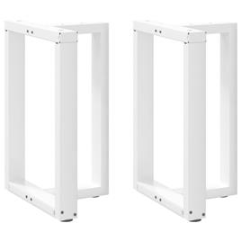 vidaXL Pernas p/ mesa jantar 2 pcs forma T 60x35x(72-73) cm aço branco