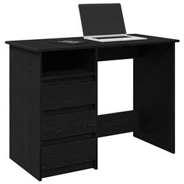 vidaXL Secretária 102x50x75 cm derivados de madeira preto