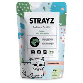 STRAYZ BIO sopa para gatos 14 x 40 g - Salmão biológico e alecrim biológico