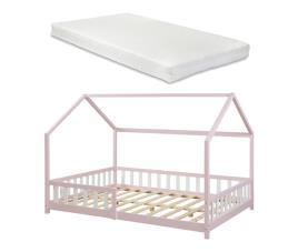 Cama de criança hesel em forma de casa com colchão [en.casa] 205x146
